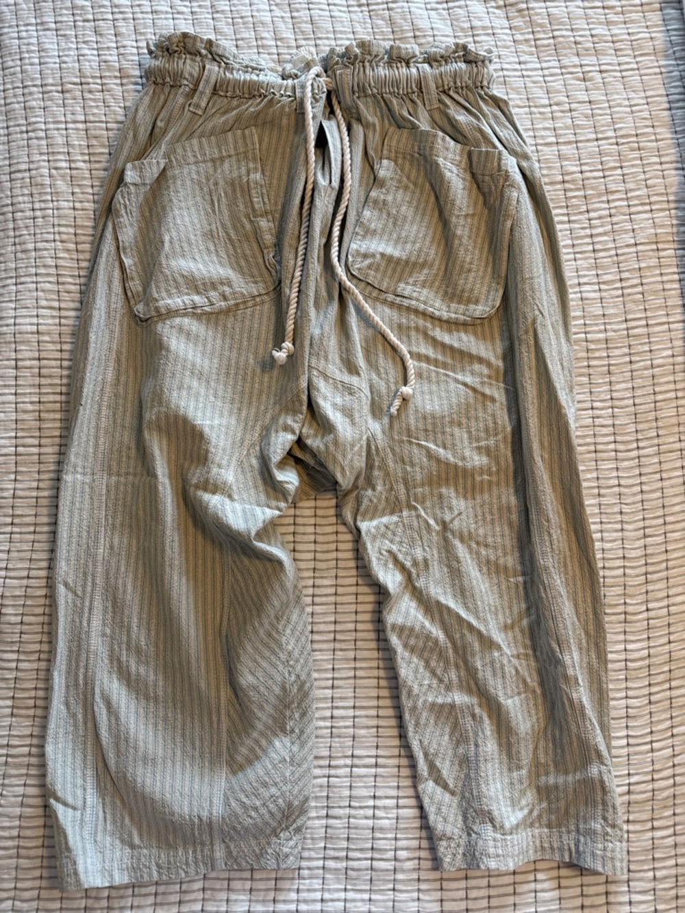 Free People Relaxed Drawstring Pants in Light blue - Casual Comfort